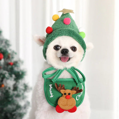 Holiday pet hat and scarf set 4