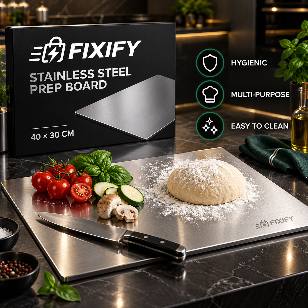FIXIFY Stainless Steel Prep Board premium product image